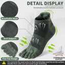 Merino Wool Toe Ankle Hiking Socks Compression Support Breathable Thick Cushion No Show Socks for Women&Men 3 Pairs (L)