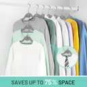 Velvet Stackable Hangers 30 Pack, STOPKLAS Grey Clothes Hangers Non Slip Felt Hanger with 360 Swivel Hook, Thin Hangers Space Saving, Heavy Duty Closet Hanger for Clothes, Coats, Suits, Dress, Pants