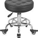 FLOLXNB Rolling Stool Low Roller Seat PU Leather, Rolling Chair Height Adjustable, Garage Stool with Wheels for Manicure Mechanic Home Office Garage Shop (Style 2)