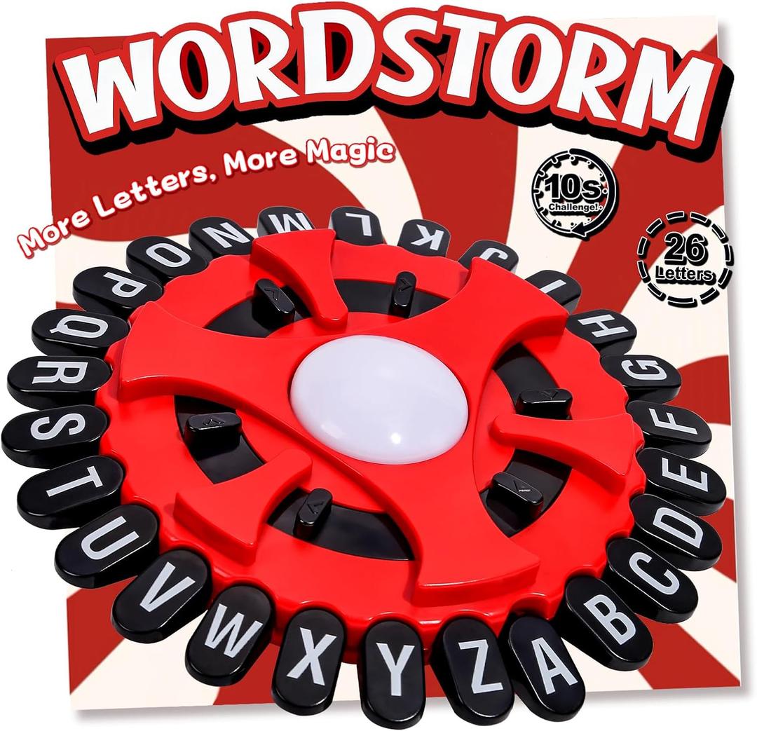 WORDSTORM 26-Letter Fast-Paced Family Word Game | 144 Challenge Categories | Party Game for Adults, Teens & Kids