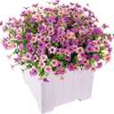 Artificial Fake Flowers Plants for Outdoor Spring Summer Decor 12 Bundles | Faux Silk Flowers for Outdoor Outside Planter Colorful Daisy UV Resistant Look Real for Front Door Porch Patio Yard