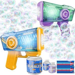 Snowalva Bubble Gun 1 Packs for Kids, Automatic Bubble Machine LED Light Bubble Maker Gifts for Kids, Outdoor Game Toys for Boys&Girls Ages 3+ Bubbles And Refill Pack Not Included