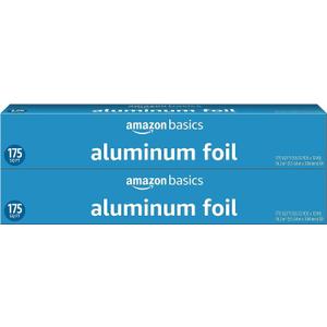 Amazon Basics Aluminum Foil for Cooking, Roasting and Food Wrap, 175 Sq Ft, Pack of 2
