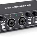 USB Audio Interface for PC Computer Recording Music, Guitar Audio Interface for Mac 24 Bit/192kHz Podcasting Streaming for Vocalist Producer with 48V Phantom Power