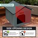 Rest-Eazzzy Cat House for Outdoor Cats, Weatherproof and Insulated Feral Cat House with Mat and Clip, Easy to Put Together, Selfwarming Cat Shelter for Winter(Grey, Waterproof House-S)