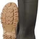 Heartland Barnyard 15 Agricultural Waterproof Work Boots for Men and Women - Lightweight PVC Boots with Comfort Footbed & Self-Cleaning Traction Outsole (Brown - Plain Toe), Size: 5 Men/7 Women