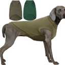 Dog Blank Cotton Shirts,Plain Dogs Large Big Clothes,Army & Deep Green, XXXL