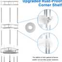 FJNATINH Corner Shower Caddy - 3 Tier Shower Organizer Corner Shelf Stainless Steel Floor Corner Shower Stand Rack for Bathroom Balcony Kitchen, Large Storage Capacity, Adjustable Legs, White