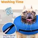 Supet Inflatable Dog Cone for Dogs to Stop Licking, Dog Neck Donut Collar Recovery E Collar to Stop Licking, Soft Pet Cone for Large Dogs (Blue, L)