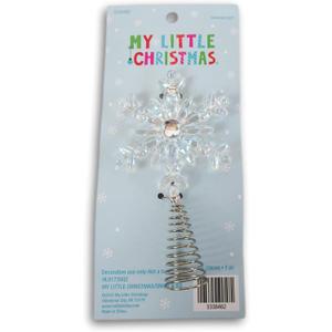 Mini Iridescent Snowflake Tree Topper - 2.5 x 4.25 inch, Silver