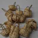 Vaguelly 20pcs Mini Woven Bamboo Decor Flower Basket, Light Yellow, 4.32X3.14X2.36in, Rectangular, Decoration, Party Favor