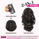REECHO 12" Ponytail Extension, Classic Loose Curly Wavy Claw Clip Pony tails Hair Extensions Hairpieces for Women - Black Brown