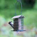Wild Wings Decorative Metal Suet Cage Feeder for Outdoor Dcor Wild Bird Feeders, 1 Suet Cake Capacity, Hanging Suet Feeder, Black