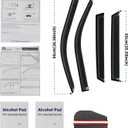 4 PCS Rain Guards Fit for 2021-2024 Ford Bronco Sport, Tape-On Side Window Visor, Outside Mount Window Deflector, Smoke Tinted Vent Visors, 2021 2022 2023 2024