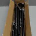 Black Shower Curtain Rod 31-100 In Adjustable Pole Spring Tension Curtain Rods Ceiling Mounted Heavy Duty Shower Curtain Rod for Bathroom Window Anti-Slip Never Rust