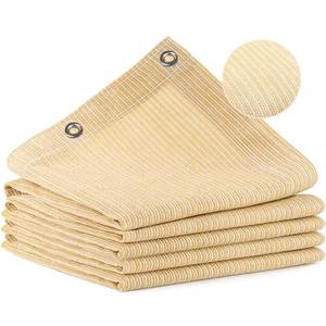 90% Shade Cloth for Patio, 12X12 FT Pergola Shade Cover, Breathable Sun Shade Fabric for Beach, Deck, Porch, Gazebo, Carport, Outdoor Sunshade Screen for Garden, Balcony, Pool (Beige)