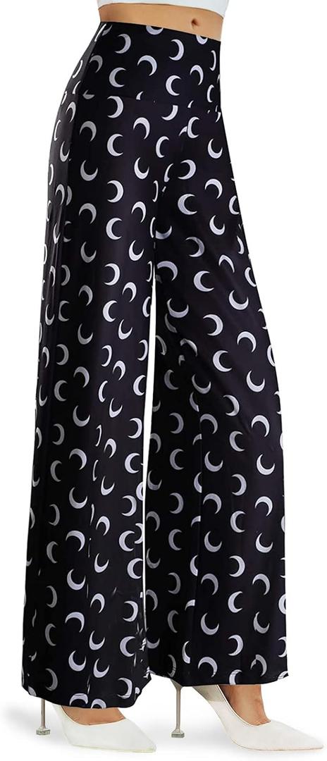 Arolina Women's Stretchy Wide Leg Palazzo Lounge Pants Casual Comfy High Waist Palazzo Pants (XX-Large, Moon)