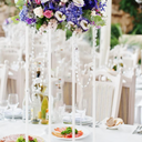 Wedding Centerpieces Vase, White Metal Flower Stand, 2 Pcs Geometric Column Floor Vase, Wedding Decorations Flower Display Rack Decorations for Events Reception, Birthday, Party