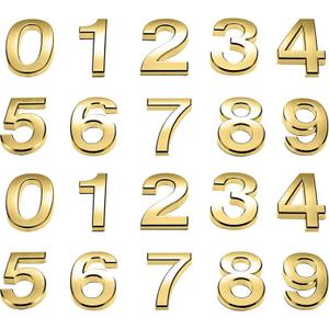 Hotop 20 Pieces Mailbox Numbers 0-9, Self Adhesive 3D Address Numbers for House Outside, Waterproof Door Room Stickers for Office Wall Apartment Decor(2 Inch,Gold)
