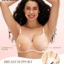 Minimizer Bras for Women Underwire Full Coverage Plus Size Unlined Bra for Heavy Breast (L)