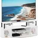 Furinno Jaya Large Entertainment Center Hold up to 55-in TV, Inch, White/Black
