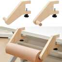 Yalikop Supply 18 Inch Wooden Craft Paper Roll Holder Dispenser, Fits Table 0.79-1.97'' and 5'' Thick Rolls Wooden Tabletop Easel Wrapping Paper Dispenser for Art Supplies, Drawing Christmas Gift