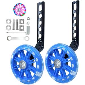 Training Wheels for12/14/16/18/20 Inch BicycleFlash Mute Wheel (blue)