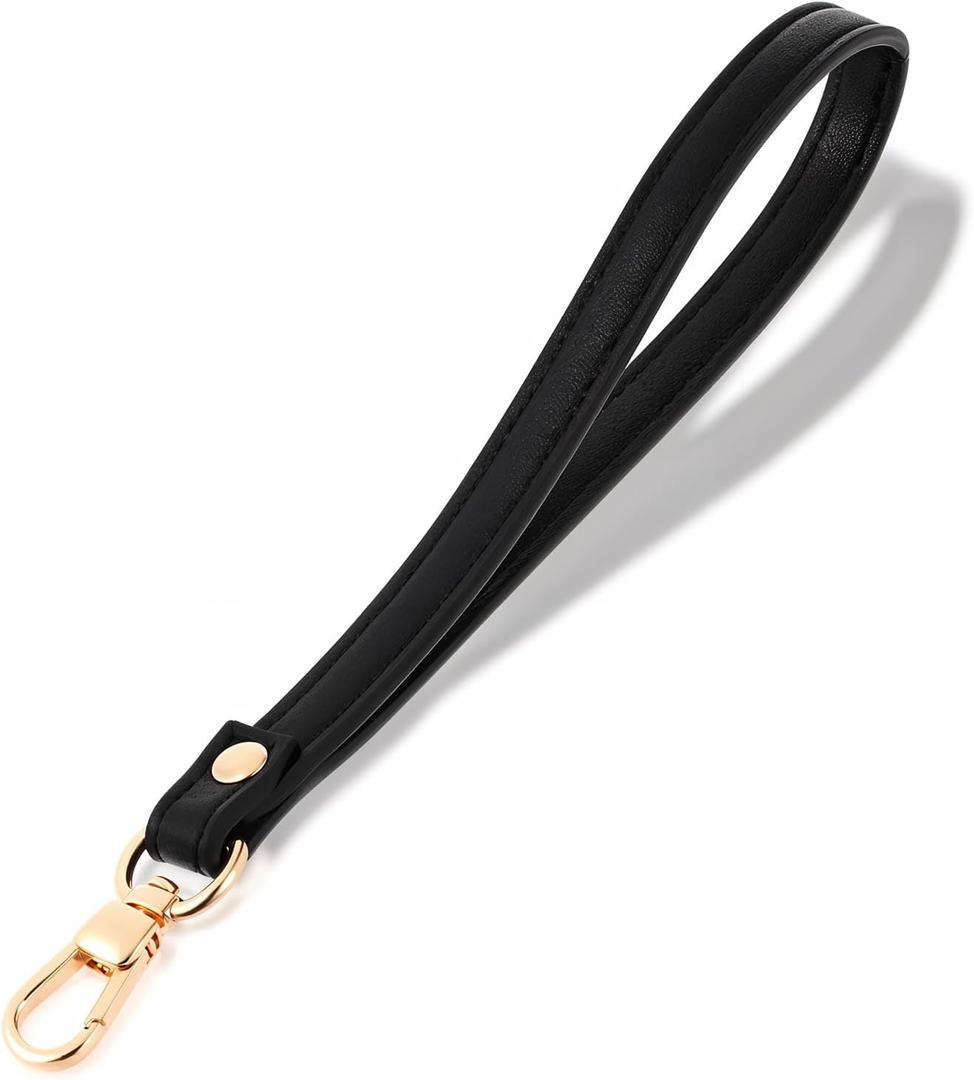 PU Leather Wristlet Strap for Wallet, Genuine Leather Wristlet Strap, Hand Wristlets for Phone Purse Clutch Pouch Phone ID Badge
