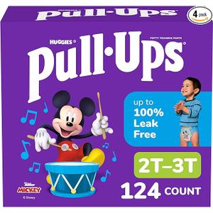 Pull-Ups Boys' Potty Training Pants, Size 2T-3T Training Underwear (16-34 lbs), 124 Count (4 Packs of 31)