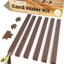 Delamu Cord Hider, 85in Cord Covers for 2-3 Wires on Wall, Self-Adhesive Cable Hider, PVC Wire Hiders Wire Covers for TV Cords on Wall, Easy Mount Cable Cover Raceway Kit, W0.95 H0.55in, Cherrywood
