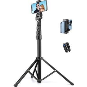 Victiv 70" Phone Tripod, Camera Stand Tripod with Remote and Phone Holder, Sturdy & Stable, Height Adjustable Selfie Stick Mode, Perfect for Selfies/Recording/Vlogging/Live Streaming (Black)
