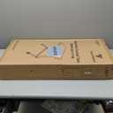 Vaunn Medical Pneumatic Adjustable Overbed Bedside Table with Wheels (Hospital and Home Use) (Black)