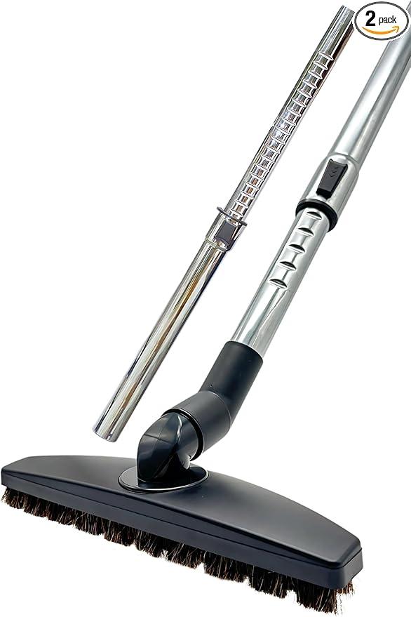 Vacuum Floor Brush & Extension Wand for Vacuum Cleaners with 1 ¼ inch (1.25'') (32mm) Inner Diameter with Horse Hair Soft Bristles - Hardwood Floor Attachment & Vacuum Extension Tube