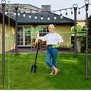 XDW-GIFTS String Light Poles with Fork for Outdoor, 4 Pack 9.8 FT Tall Metal Posts for Hanging String Lights Patio, Yard, Deck Light Holders Outside Lighting Poles for Backyard