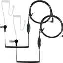 Cobra GA-SV01 2P Surveillance Walkie Talkie Headset Microphone, Compatibile with All MicroTalk Two-Way Radios, Silicone Ear Tip, Black, (2-Pack)