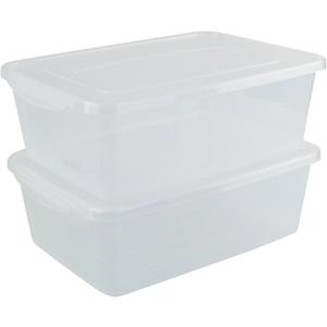 Vababa 2-Pack 16 L Pizza Dough Proofing Box with Lid, Clear Food Pizza Storage Container