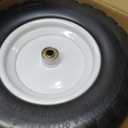 4.80/4.00-8" Wheelbarrow Tire, 16" Flat-Free Solid Tire and Wheel, 3-6" Centered Hub, 5/8" & 3/4" Bearing, For Broadcast Spreader Garden Wagon Cart Trolley Dolly (1 Pack)