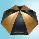 Breeze Life Original Mister Breeze (Black & Gold Design) Sun Umbrella with Fan and Mist Spray Portable Fan Umbrella with Mister, 41" UV Shade, 34 Hr Runtime Ideal for Festivals, Beach & Sports, AA Battery