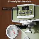 Neretva Espresso Machine, 58mm Professional Espresso Coffee Machine 15 Bar Retro Espresso Maker with Powerful Milk Frother & Visible Pressure Gauge for Home Barista Latte and Cappuccino Maker-Green