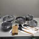 CAROTE 19pcs Pots and Pans Non Stick, Cookware Sets Detachable Handle, Induction Kitchen Pots and Pans,NonStick Cooking Set, Oven/Dishwasher/Fridge Safe, Space Saving (Black)