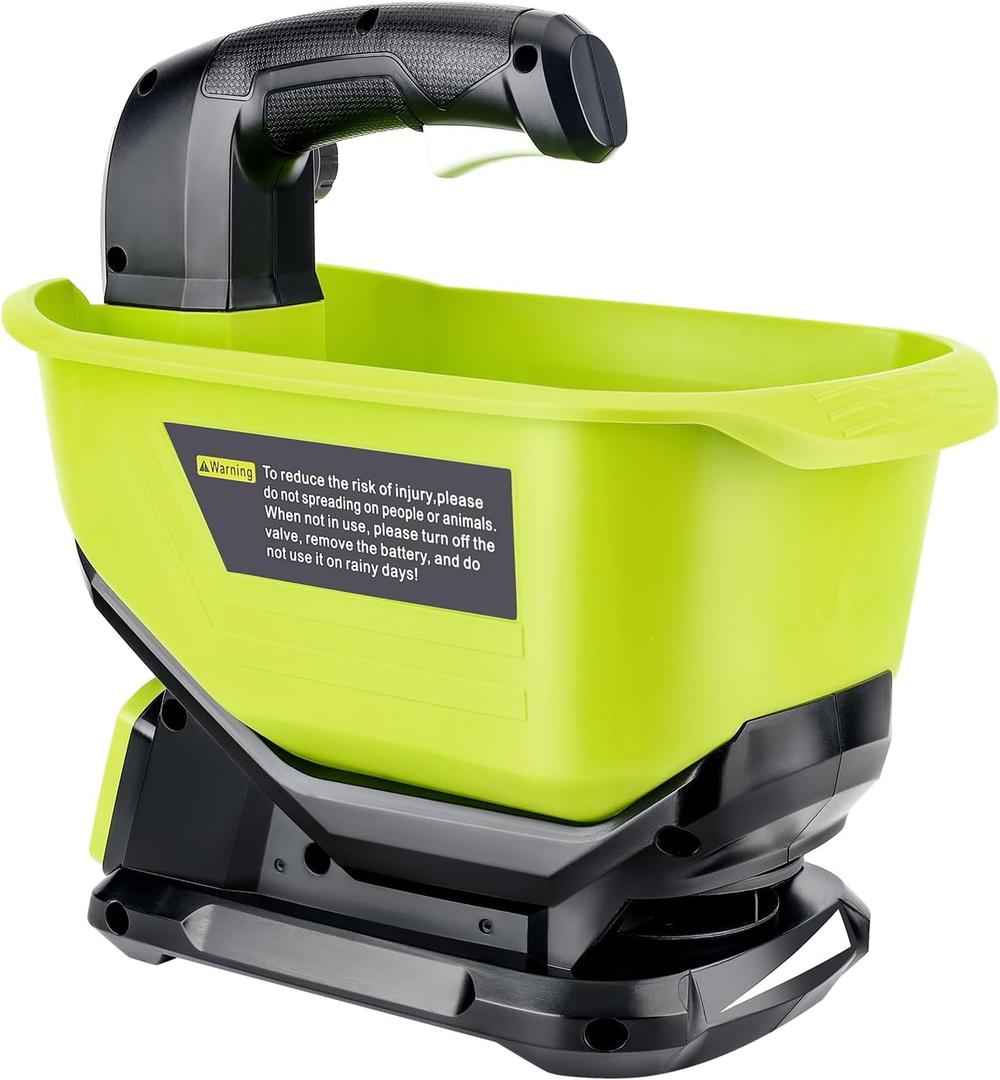 Salt Spreader for Ryobi 18V Battery, Handheld Power Spreader for Seeds, Fertilizer, Year-Round Coverage for Grass Seeds, Rock Salt, and ice melt Seasons. (Tool only)