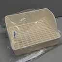 Automatic Parakeet Bird Bath with Pump, Large Bird Shower Fountain Indoor Bathtub with Running Water, Parrot Bath Tub Faucet for Pet Birds, African Grey, Cockatiel, Conure, Budgie, Lovebird (Square - White)