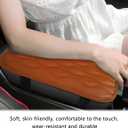 Car Center Console Cover, PU Leather Waterproof Vehicle Armrest Seat Box Cover Cushion Pad, Non Slip Soft Automotive Middle Console Protector, Universal for SUV RV Truck (Coffee)