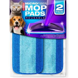 Reusable Mop Pads Compatible with Swiffer WetJet (2 Pack) - Microfiber Mop Refill for Wet Mopping Cloths - Hardwood Floor Cleaning Spray Pads Reusable Replacements (Blue (Wet/Dry))