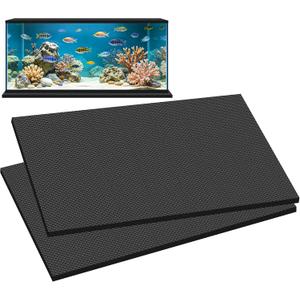 ToLanbbt 2PCS Aquarium Leveling Mat for Under Tank, 48" x 24" x 0.2" Neoprene Foam, Non-Slip Shockproof Self Leveling Fish Tank Mat, Easy to Cut, Water Compressible Mat for Uneven Surfaces, Black