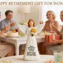 Retirement Gift for Woman, Happy Retirement Gifts for Women Teacher Nurse Friend Coworker, 7 Angel Figurine for Retirement Party Decorations (Yellow Tulip Retired Angel)