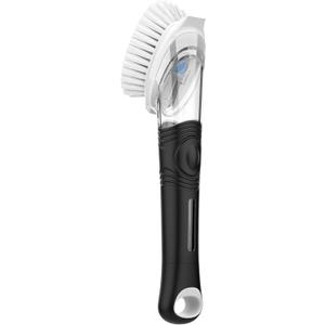 MR.SIGA Soap Dispensing Dish Brush, Kitchen Brush for Pot Pan Sink Cleaning, Black