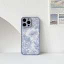 2 x NITITOP Compatible with iPhone 16 Pro Max Case Cute Aesthetic Floral Flower Vintage Rose Pattern Matte Clear Women Girl Full Camera Lens Slim Hard PC Shockproof Pritective Cover - Blue