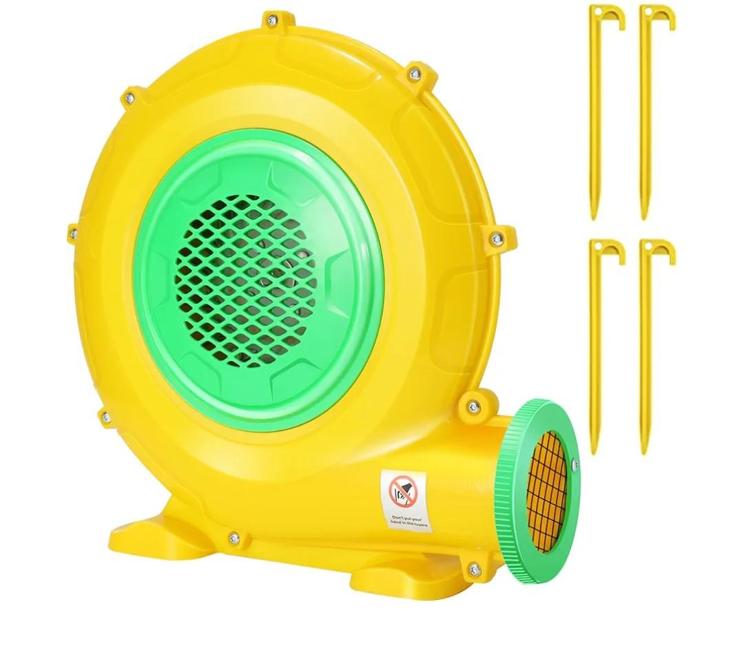 Bounce House Blower, 550W/0.73HP Commercial Air Blower with Double-Sided Fan Blade Design, Strong Wind and Great Heat Dissipation Properties for Bouncy Castle, Jump Slides, Arch, Inflatables