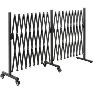 SMONTER Expandable Barricade Gate, 200" Metal Safety Barrier Gate with Casters, Accordion Garden Yard Fence Portable Dog Gates with Latch Indoor Outdoor